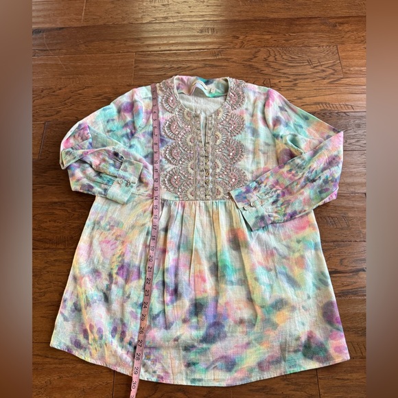 Soft Surroundings Pastel Tie Dye Beaded Tunic‎ Top - Picture 15 of 15